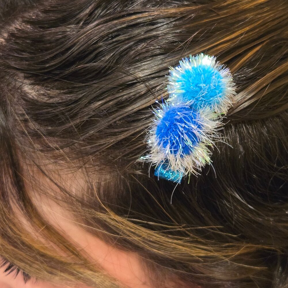 Handmade Pom Pom Hair clippy